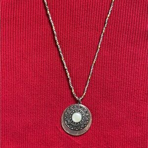 Lucky Brand Bohemian Pearl Sunburst Necklace 16”